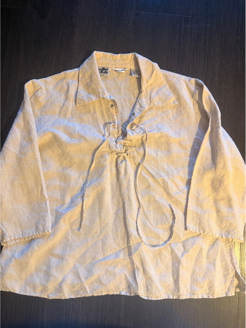 Richard Malcolm 100% Irish Linen Lace Up Tunic L